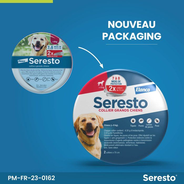 SERESTO Dog Flea and Tick Collar +8 kg - 2 Units