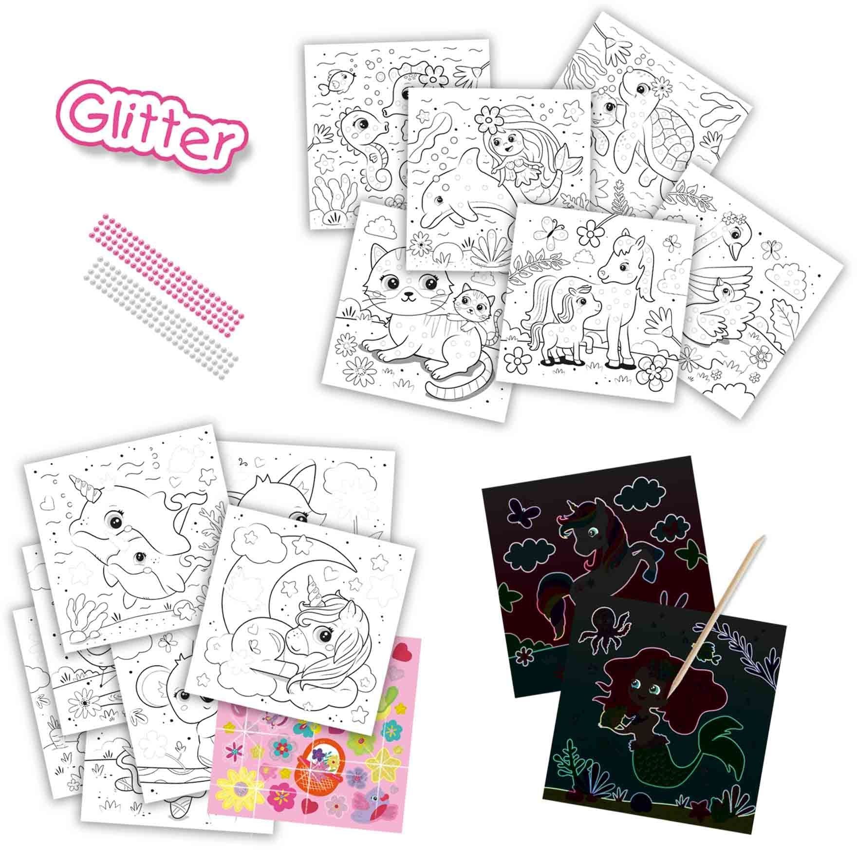 3-in-1 Glitter Coloring Activity Book