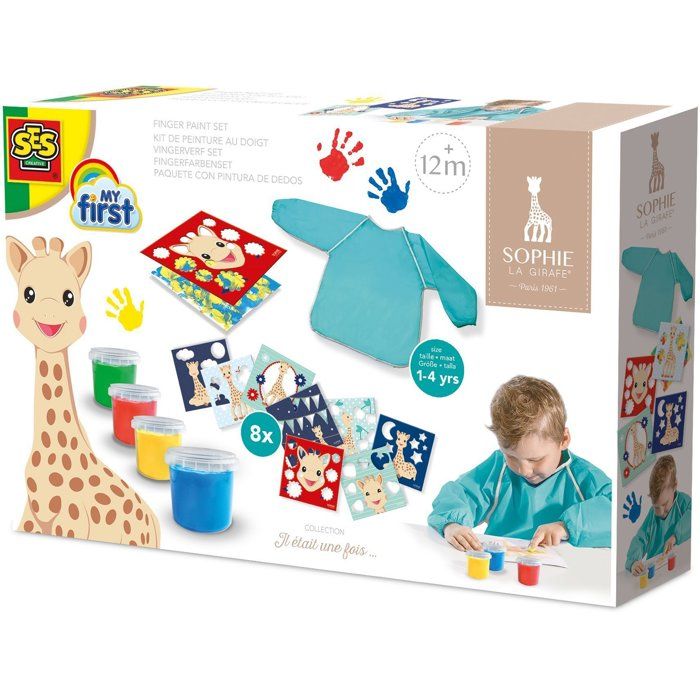 SES Creative Finger Painting Kit - Hobby 1-4 - Sophie the Giraffe - For Ages 1+