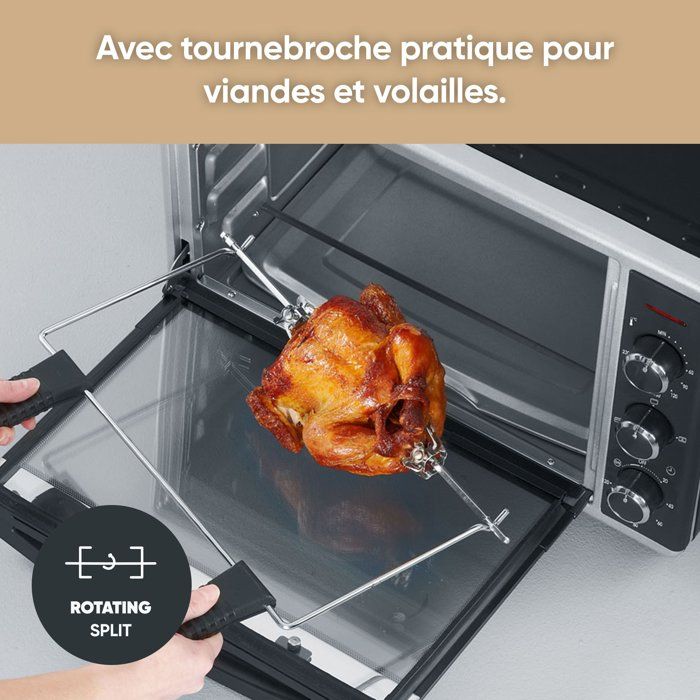 SEVERIN Mini Oven with Convection - TO2058 42 L - 1800W - Black/Stainless Steel 120-Minute