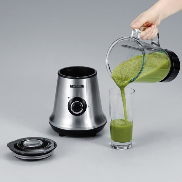 SEVERIN 2-in-1 Blender - SM3737 - 500W - 1 L Glass Jar - 600 ml Bottle Included