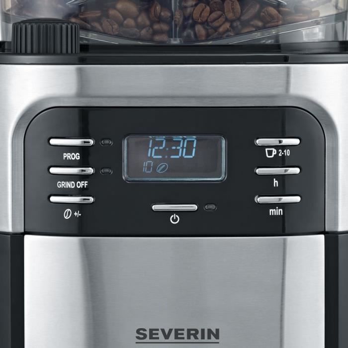SEVERIN 4810 Filter Coffee Maker with Integrated Grinder - 1000W - Black