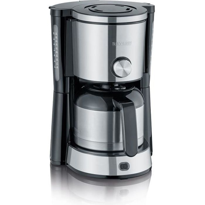 SEVERIN Insulated Filter Coffee Maker - KA4845 - 1000 W - 1 L - 8 Cups - Aroma Selector - Stainless Steel/Black
