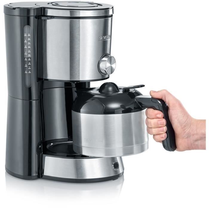 SEVERIN Insulated Filter Coffee Maker - KA4845 - 1000 W - 1 L - 8 Cups - Aroma Selector - Stainless Steel/Black