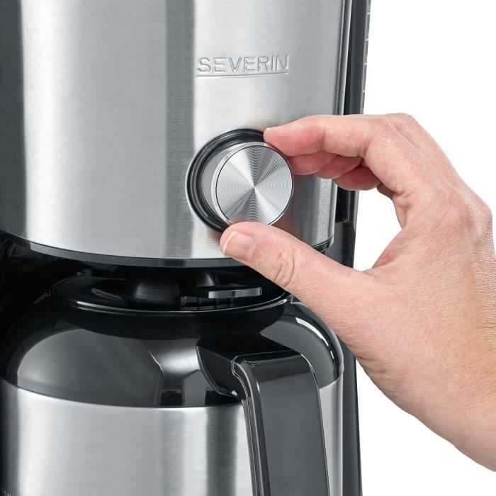 SEVERIN Insulated Filter Coffee Maker - KA4845 - 1000 W - 1 L - 8 Cups - Aroma Selector - Stainless Steel/Black