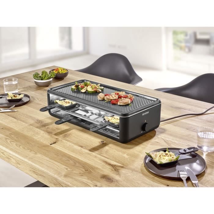 SEVERIN Raclette Grill - RG2365 - Serves up to 8 people - Ceramic coating - 1300W