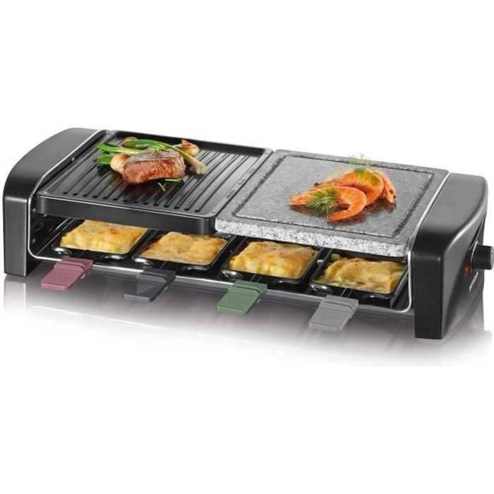 SEVERIN Raclette Grill - RG9645 - Serves up to 8 people - Combination cooking plates - 1400W