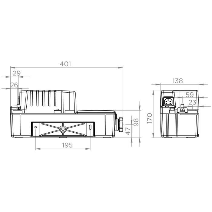 SFA Condensate Removal Pump - Sanicondens Best Flat - For Floor-Standing Boilers - 45 dBA - Condensate Neutralization