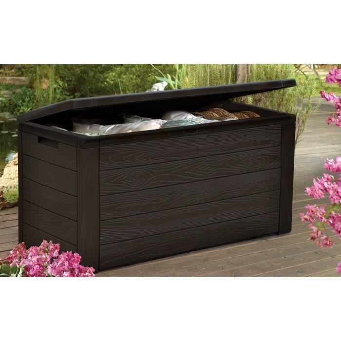 TOOD Resin Storage Trunk - 300 L - 120 x 46 x 58 cm - Brown Wood Effect