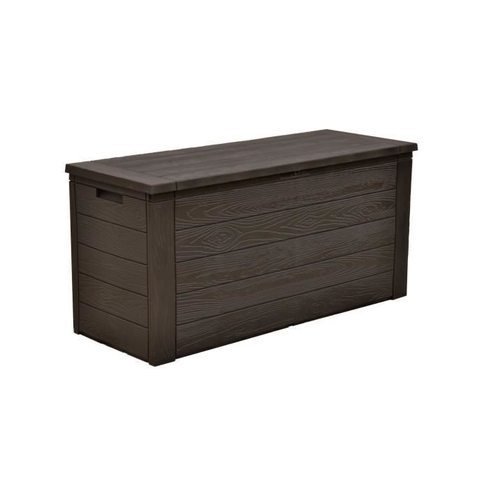 TOOD Resin Storage Trunk - 300 L - 120 x 46 x 58 cm - Brown Wood Effect