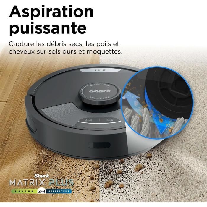 Shark Matrix Plus RV2620WAEU - Aspirateur Robot et Laveur auto-vidant 2-en-1 - Nettoie les coins et les angles - Couverture optimale