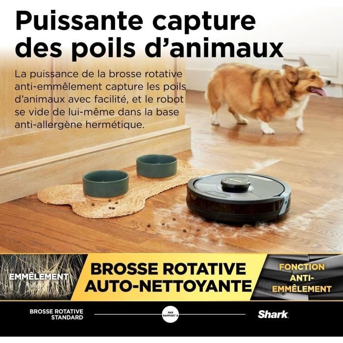 Shark Matrix Plus RV2620WAEU - Aspirateur Robot et Laveur auto-vidant 2-en-1 - Nettoie les coins et les angles - Couverture optimale