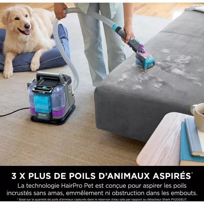 SHARK PX250EUT StainStriker HairPro Pet Stain Remover - 450W - 1.2 L - For Carpets, Rugs, Furniture, Stairs, Cars