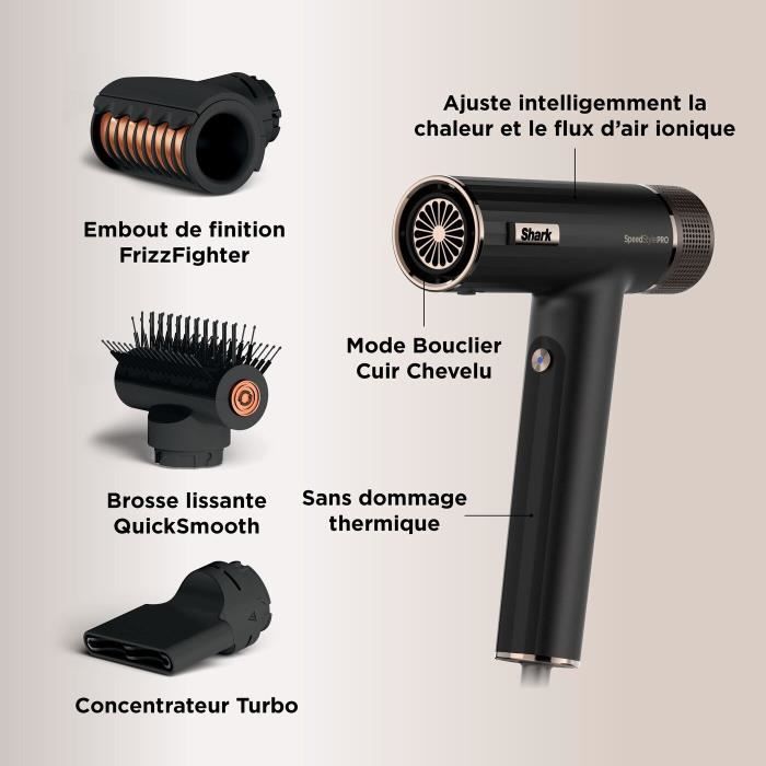 Shark Hair Dryer - HD731EU - SpeedStyle Pro 3-in-1 - 1750 W - Scalp Shield Mode