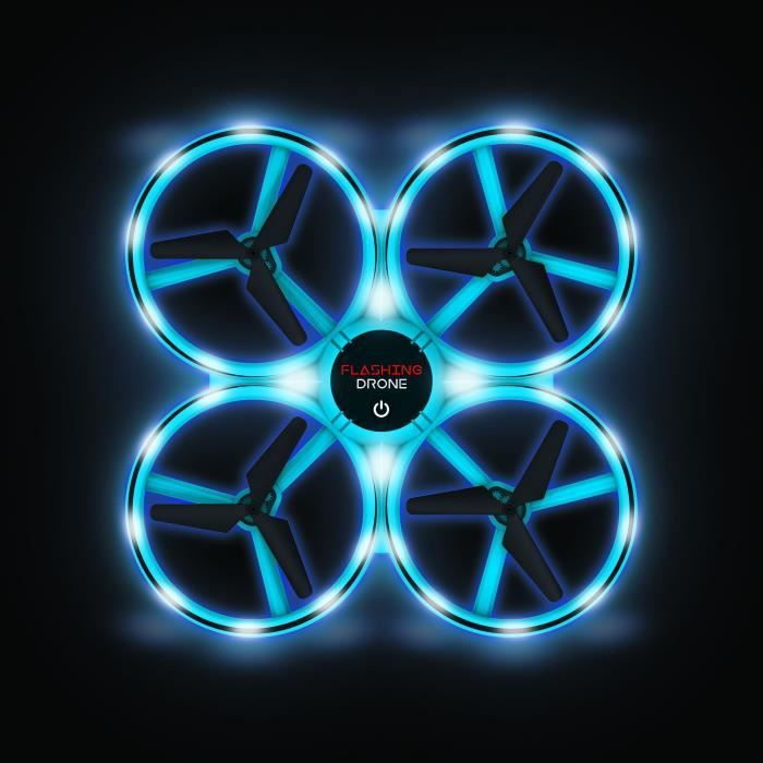 FLYBOTIC Mini Drone - Light-up - Dual Remote Control - 360 Loop - Blue
