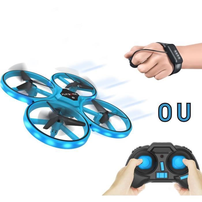 FLYBOTIC Mini Drone - Light-up - Dual Remote Control - 360 Loop - Blue