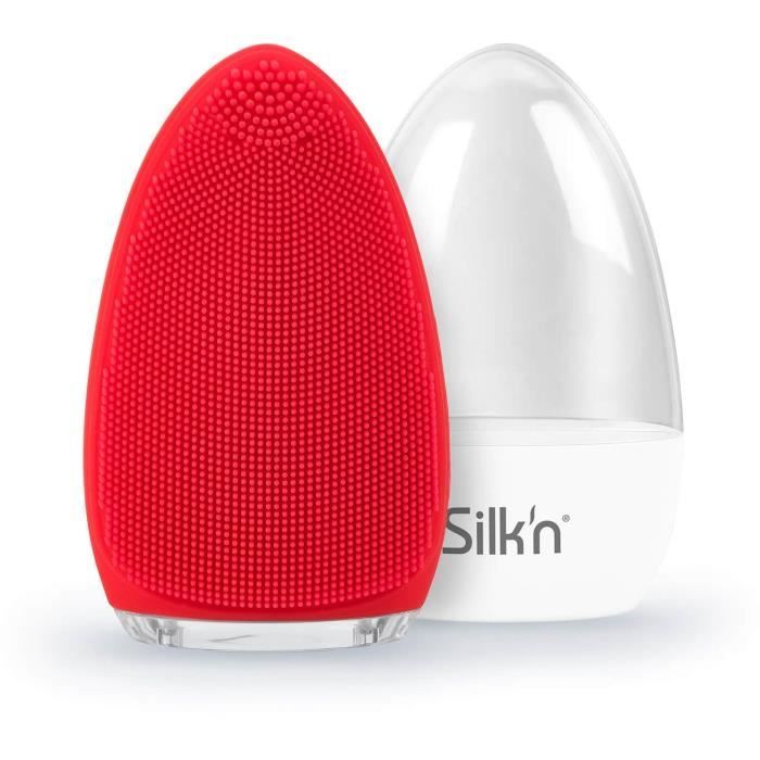 Silk'n BRIGHT Red Facial Cleansing Brush - Rechargeable - Hypoallergenic