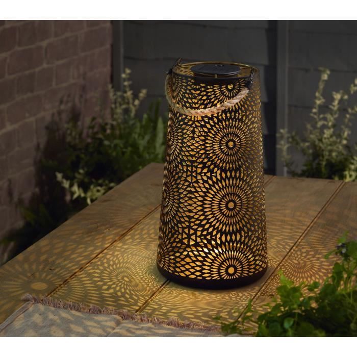 SMART GARDEN Solar Lantern - Muscat XL - 5 Lumens - Cool White LED - Metal - 36.5 x 21.5 x 21.5 cm