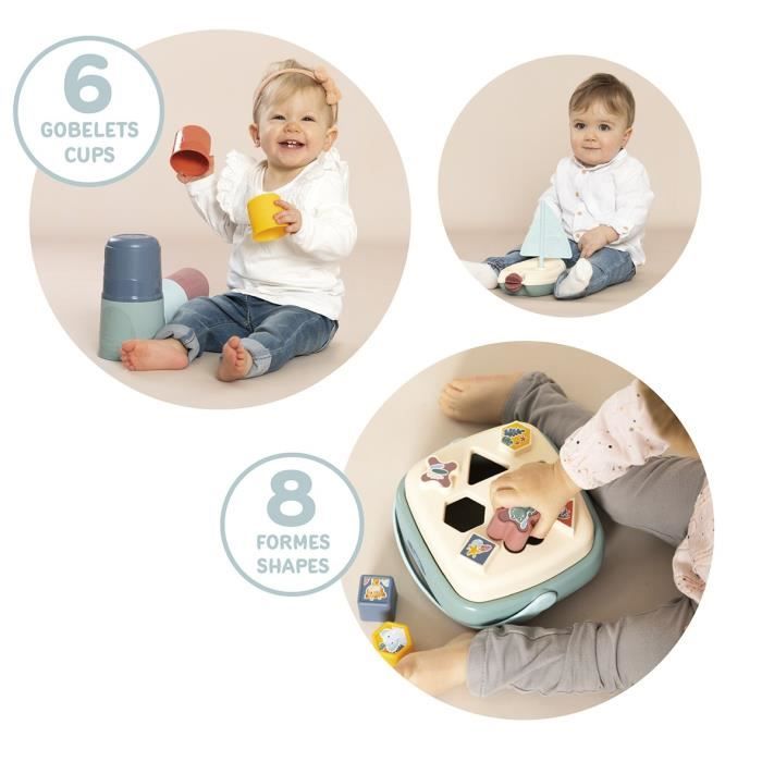 Little Smoby Early Learning Bath Set - 3 Toys - For 12 Months+ - Made in France