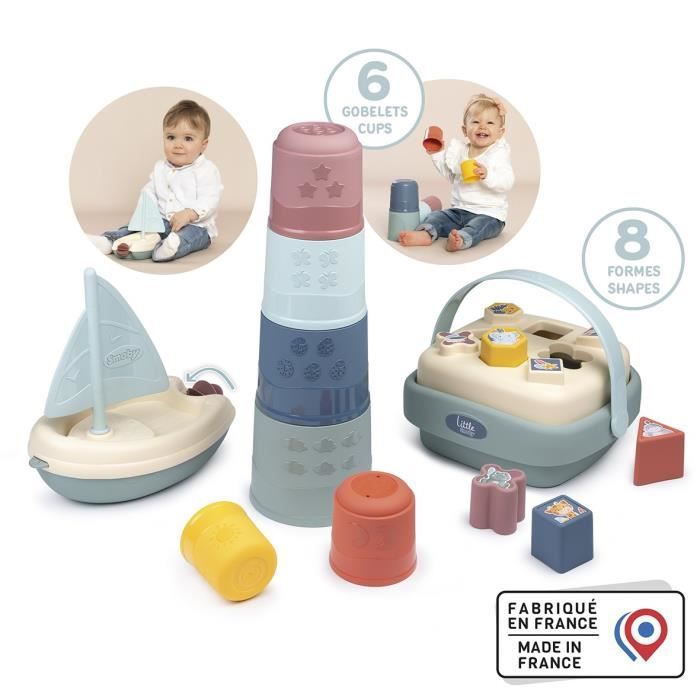 Little Smoby Early Learning Bath Set - 3 Toys - For 12 Months+ - Made in France