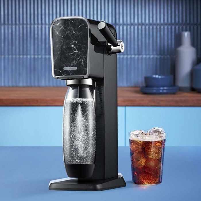 SODASTREAM Soda and Sparkling Water Maker - ART Marble - 1 x 1 L Dishwasher-Safe Bottle - 1 x 60 L Gas Refill