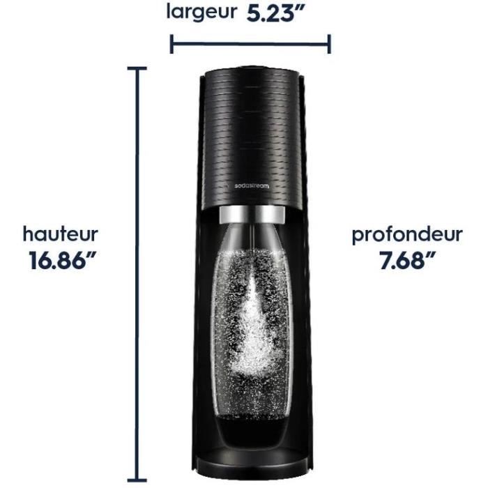 SODASTREAM Soda Maker - TERRA Black - 1 Dishwasher-Safe Bottle - 1 x 60 L Gas Refill