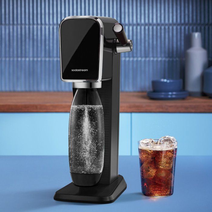 Machine a soda et eau pétillante - SODASTREAM - ART - 1 bouteille compatible lave-vaiselle - 1 recharge de gaz 60 L - Noir