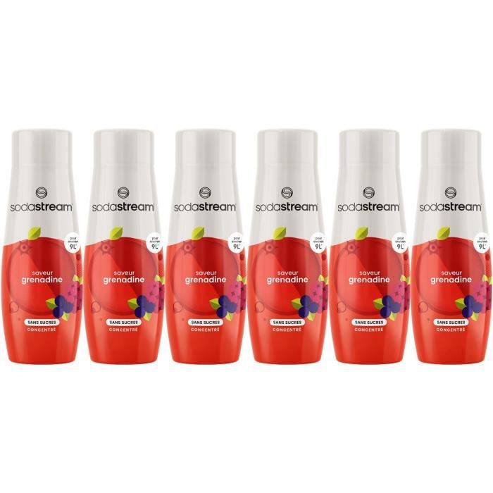 SODASTREAM Sugar-Free Grenadine Concentrates - Pack of 6 - Makes up to 54 L - 440 ml
