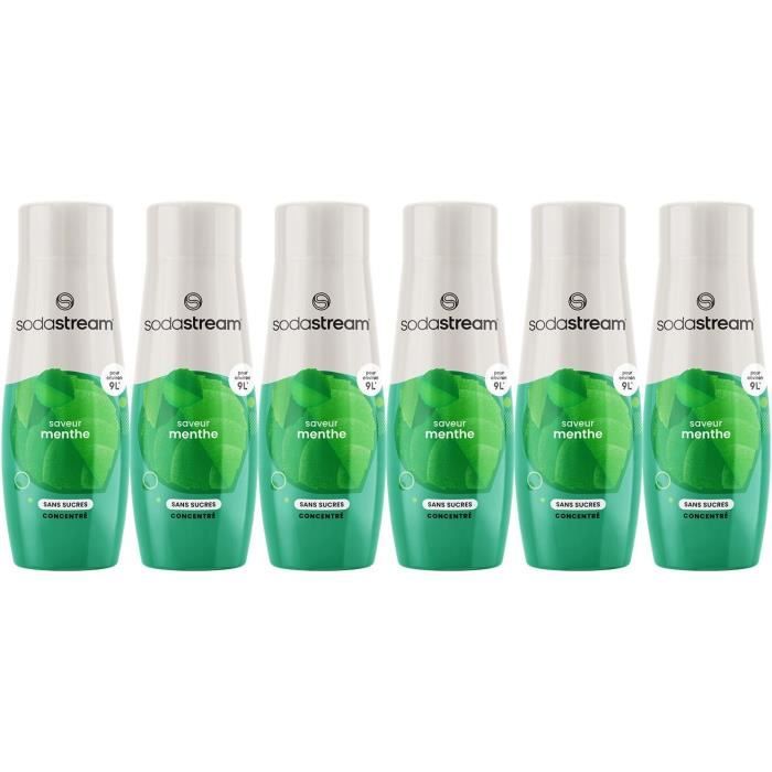 SODASTREAM Concentrates - Pack of 6 Sugar-Free Mint Concentrates - 440 ml