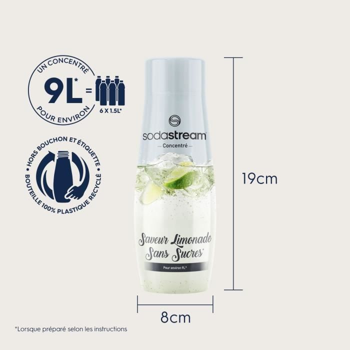 SODASTREAM Concentrates - Set of 6 Sugar-Free Lemonade - Makes up to 54 L - 440 ml