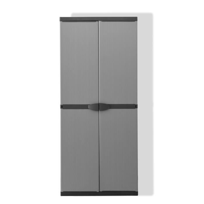 TOOD Tall Resin Storage Cabinet - 3 Shelves - Grey