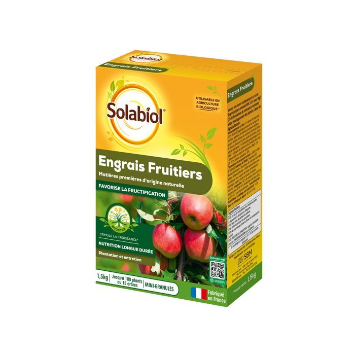 SOLABIOL Fruit Tree Fertilizer - 1.5 kg - Growth Stimulator SOFRUY15