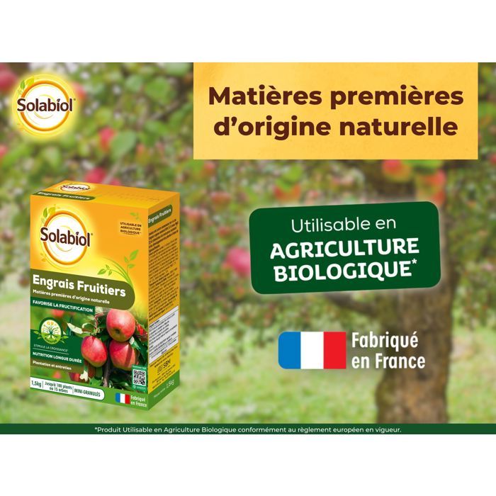 SOLABIOL Fruit Tree Fertilizer - 1.5 kg - Growth Stimulator SOFRUY15