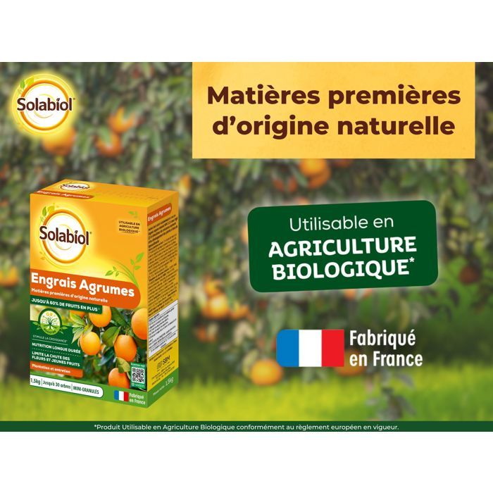 SOLABIOL Citrus Fertilizer - 1.5 kg - Promotes Fruiting