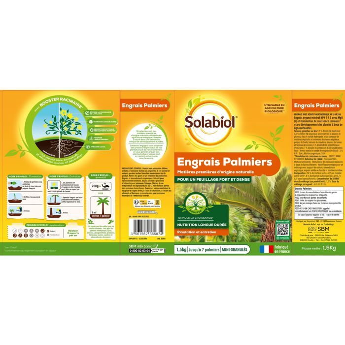 SOLABIOL Palm and Mediterranean Plant Fertilizer - 1.5 kg