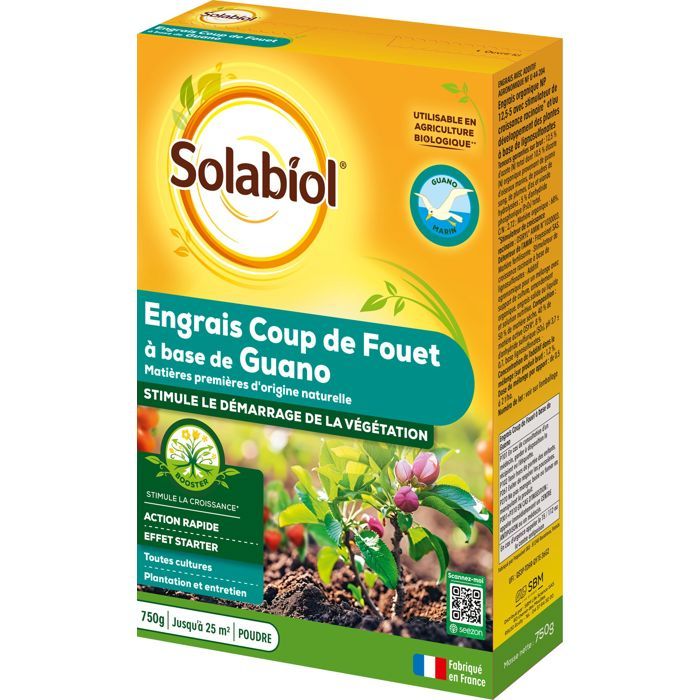 SOLABIOL Boost Fertilizer - 750 g - Up to 25m² - Stimulates plant growth - For all crops - UAB