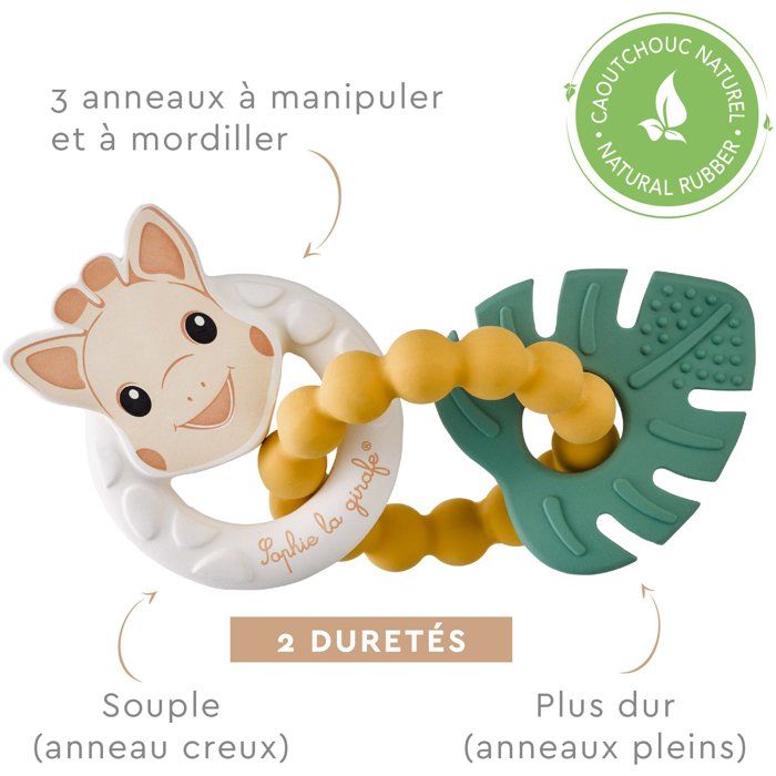 Sophie the Giraffe Teething Rings - Tropic'Rings - 3 Rings