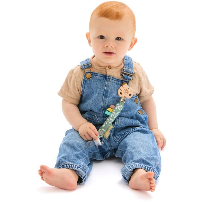 SOPHIE THE GIRAFFE Pacifier Clip - Jungle - Fabric Clip - Soft Materials - Pastel Colors