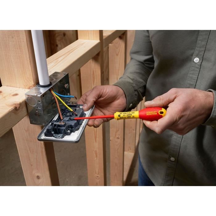 STANLEY FATMAX Set of 5 Screwdrivers - 1000V Insulated - Electrician's + Phillips + Tester - XTHT0-62692