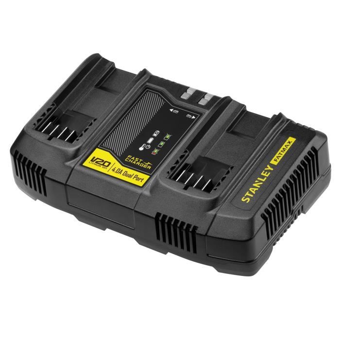Dual 18V 4A Charger - STANLEY FATMAX - Compatible with all batteries in the V20 range - SFMCB24-QW