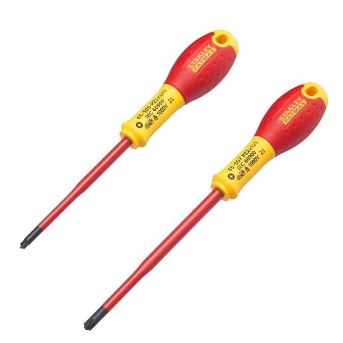 STANLEY FATMAX Set of 2 Screwdrivers - 1000V Insulated - PZ1X100 + PZ2X125 - FMHT0-62649