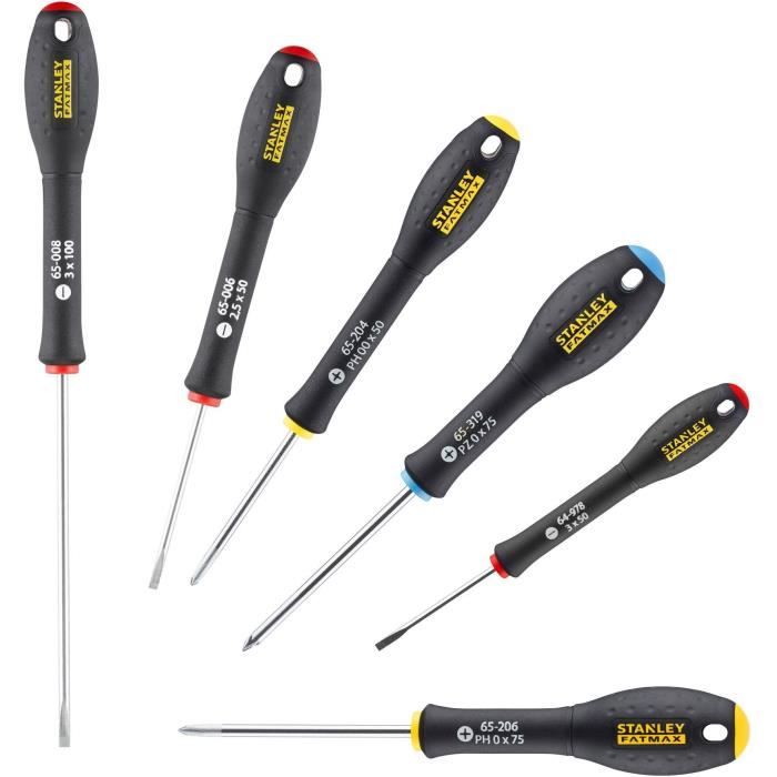 STANLEY FATMAX Set of 6 Precision Screwdrivers 0-65-492 - Chrome Vanadium Steel Blades