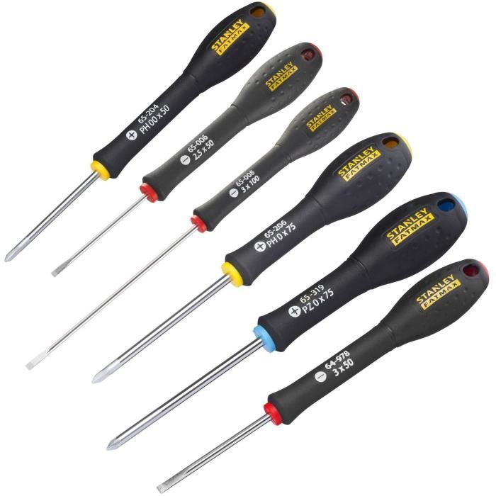 STANLEY FATMAX Set of 6 Precision Screwdrivers 0-65-492 - Chrome Vanadium Steel Blades