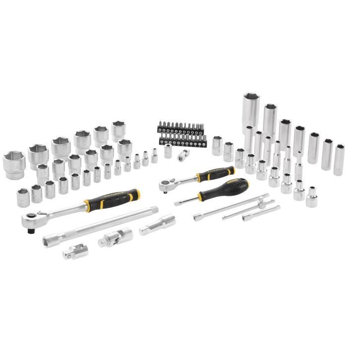 STANLEY 1/4" and 1/2" Socket Set - FMMT82826-1 - FATMAX Ratchet and Extension - 81-Piece Set