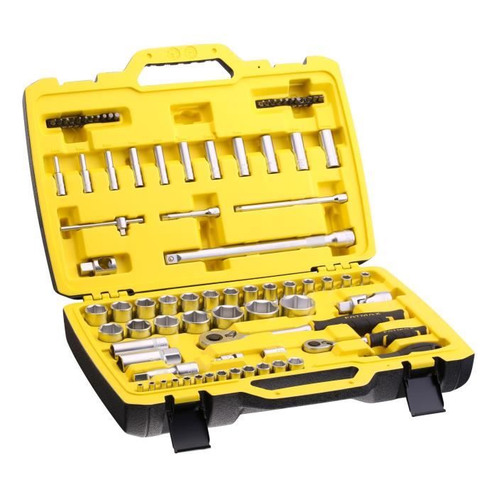 STANLEY 1/4" and 1/2" Socket Set - FMMT82826-1 - FATMAX Ratchet and Extension - 81-Piece Set