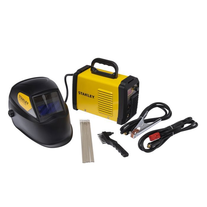 Stanley 160A Welding Machine - Includes Electrode Holder and Auto-Darkening Helmet