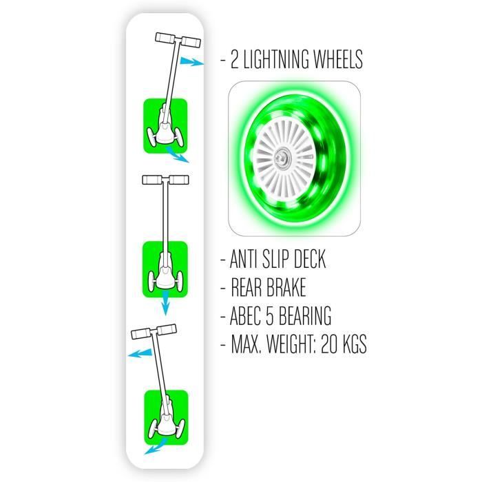 STAMP 3-Wheel Scooter SKIDS CONTROL with Light-Up Wheels for Children 3+