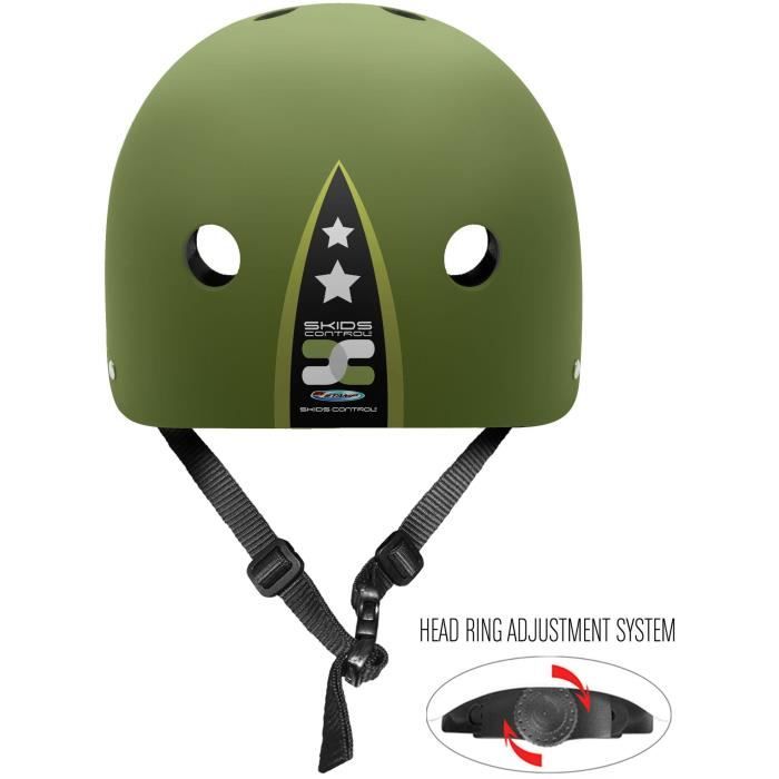 STAMP Skids Control Military Star Skate Helmet - Unisex - Size 53/57 cm - Green