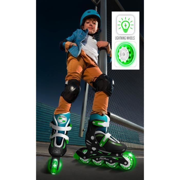 STAMP - Adjustable Inline Skates - Light-Up Wheels - Skids Control