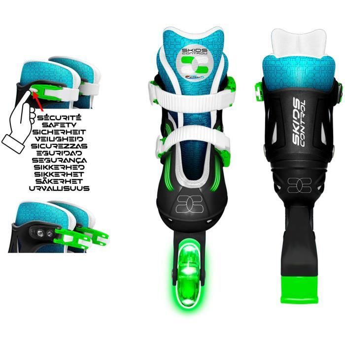STAMP - Adjustable Inline Skates - Light-Up Wheels - Skids Control